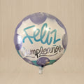 Globo Feliz cumpleaños lila y celeste