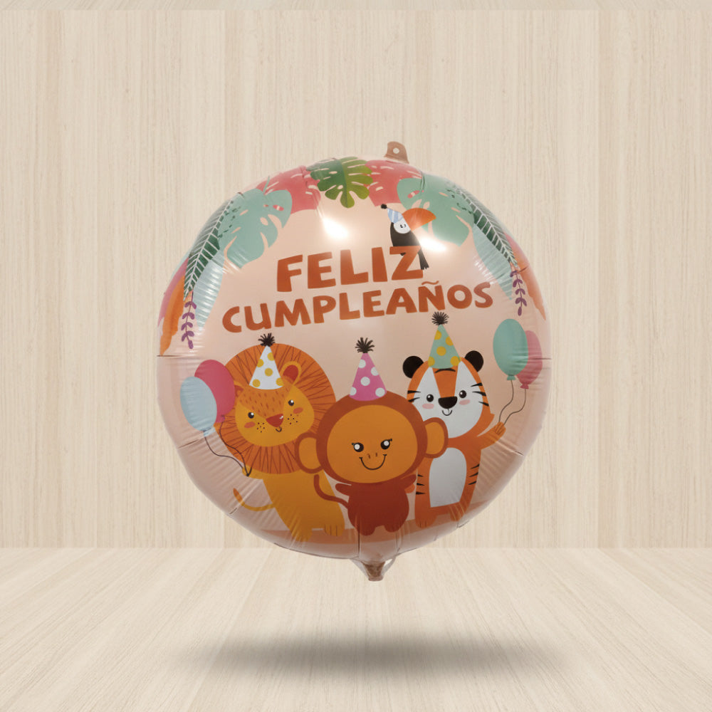 Globo Feliz cumpleaños animalitos