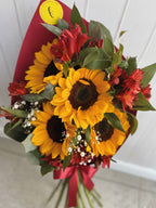 Ramo de girasoles con astromelias x4