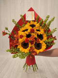 Ramo de girasoles con astromelias x8