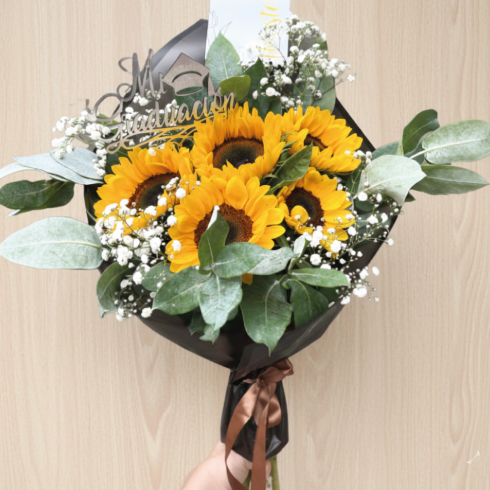 Ramo graduación x5 girasoles